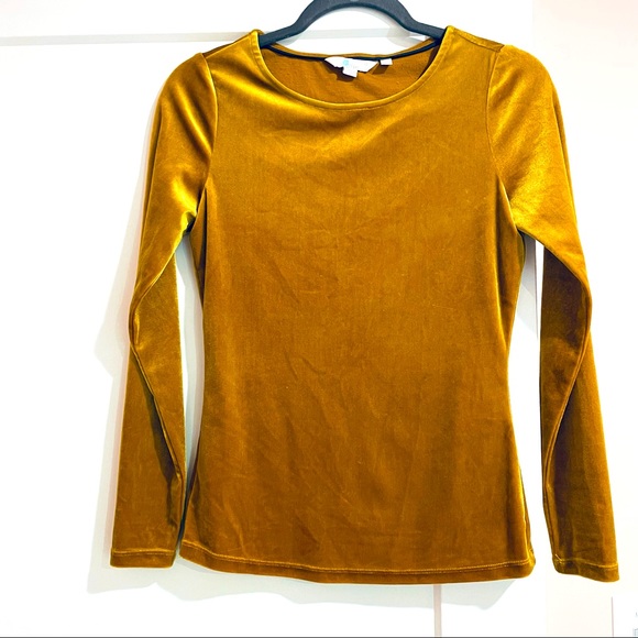 Boden Tops - Boden Suki gold velvet top long sleeve 2